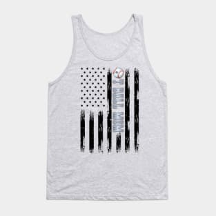 T-BALL MOM BLACK AMERICAN FLAG SILVER Tank Top